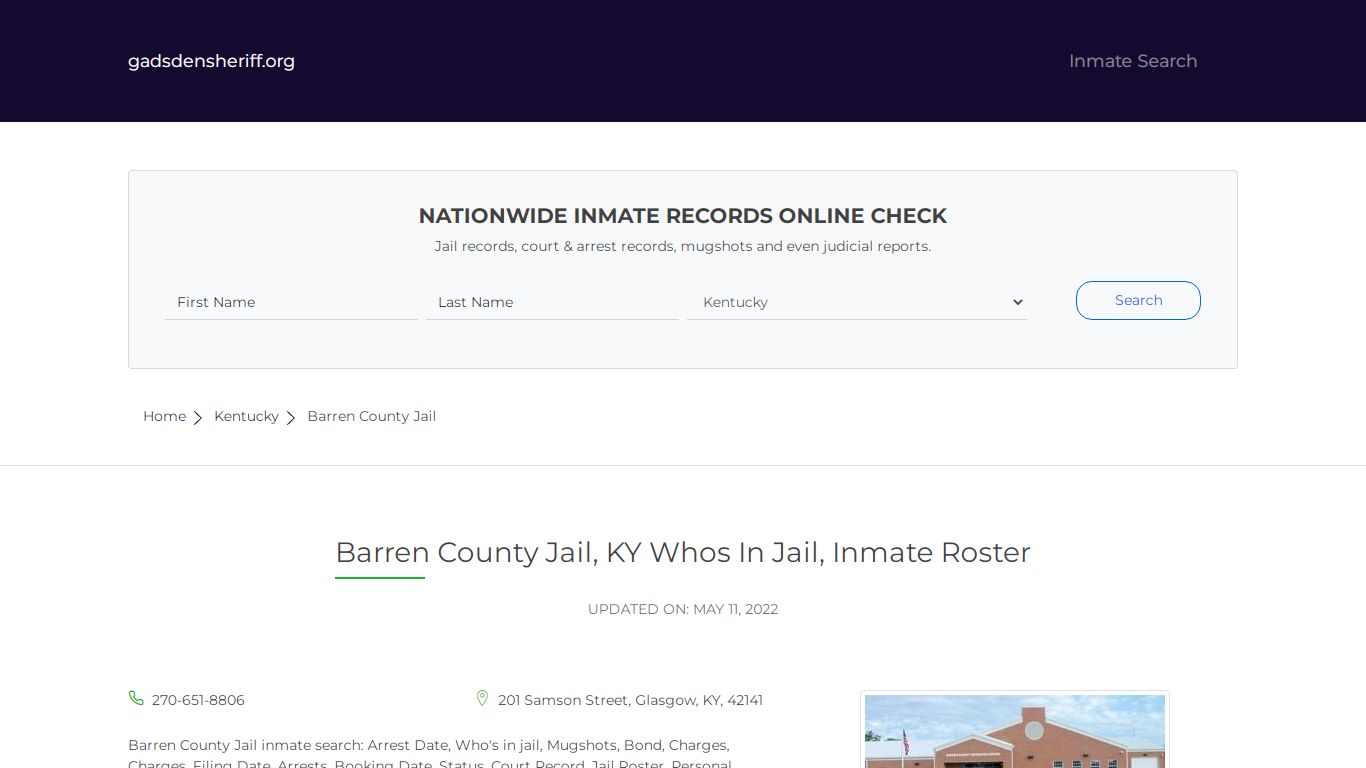 Barren County Jail, KY Inmate Roster, Whos In Jail