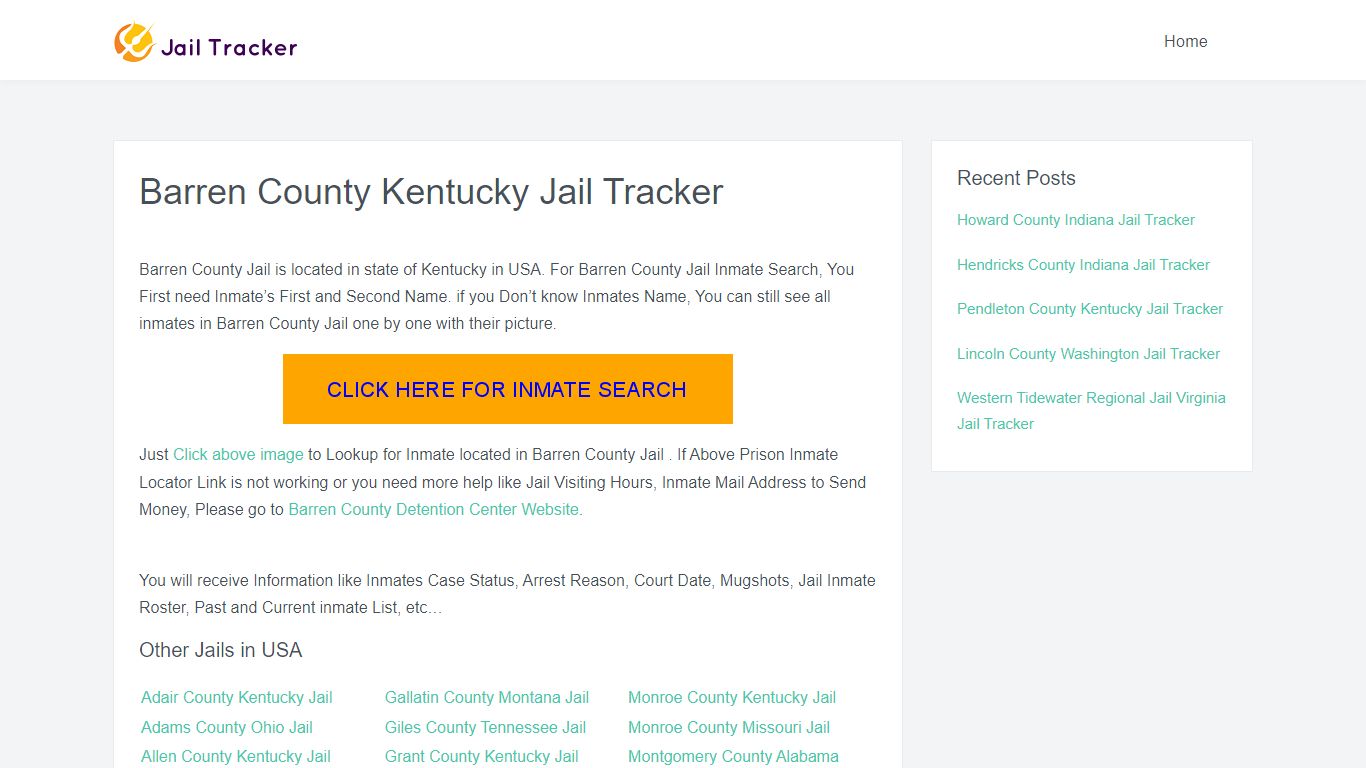 Barren County Kentucky Jail Tracker - Inmate Search Online